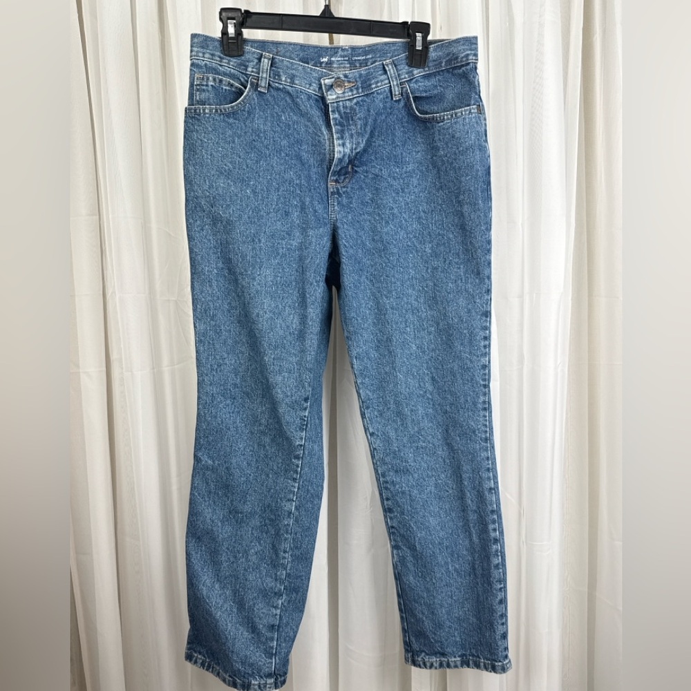 Lee Relaxed Fit Straight Leg Jeans Size 10 Petite Medium Wash Classic Denim